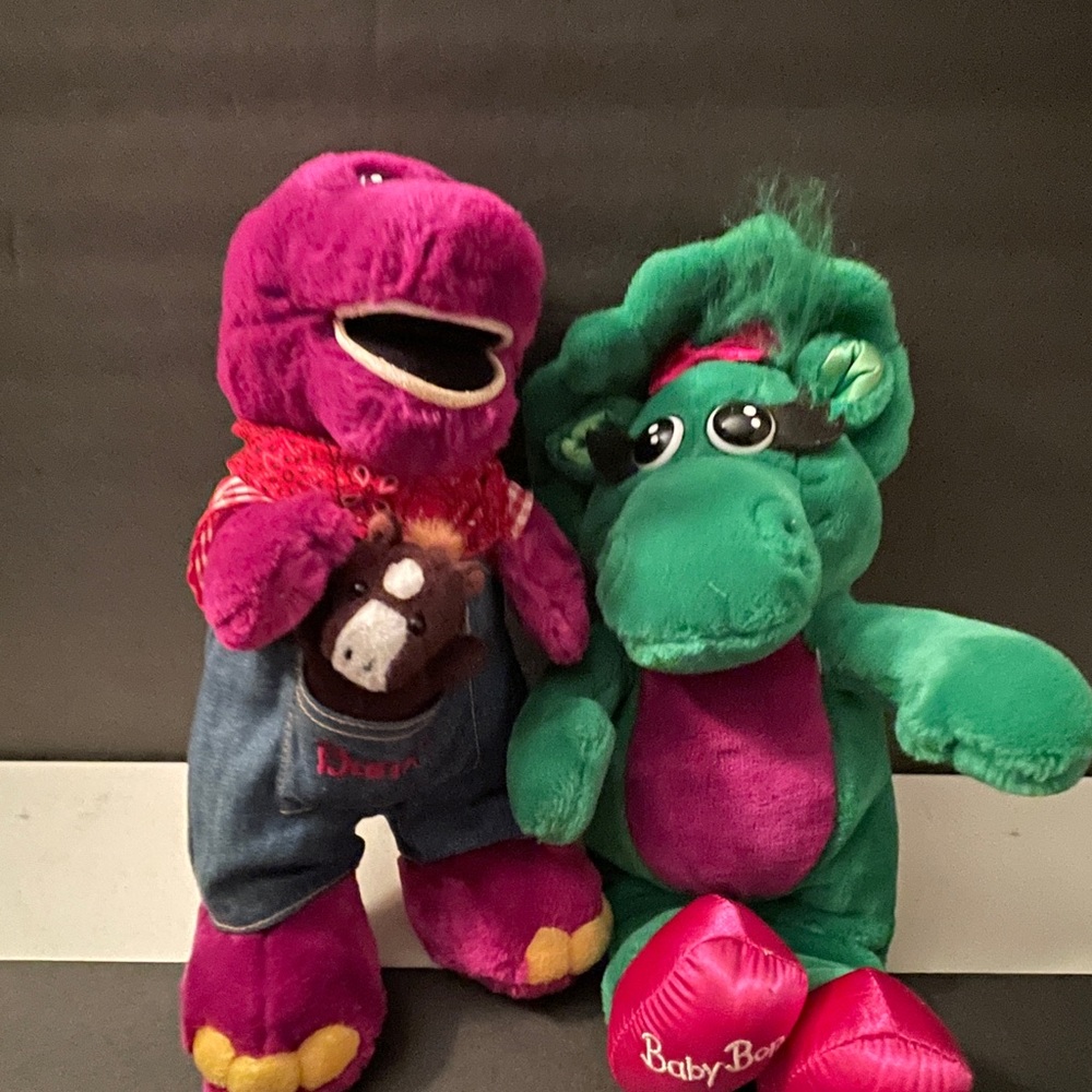 Barney and Baby Bop stuff Animals.